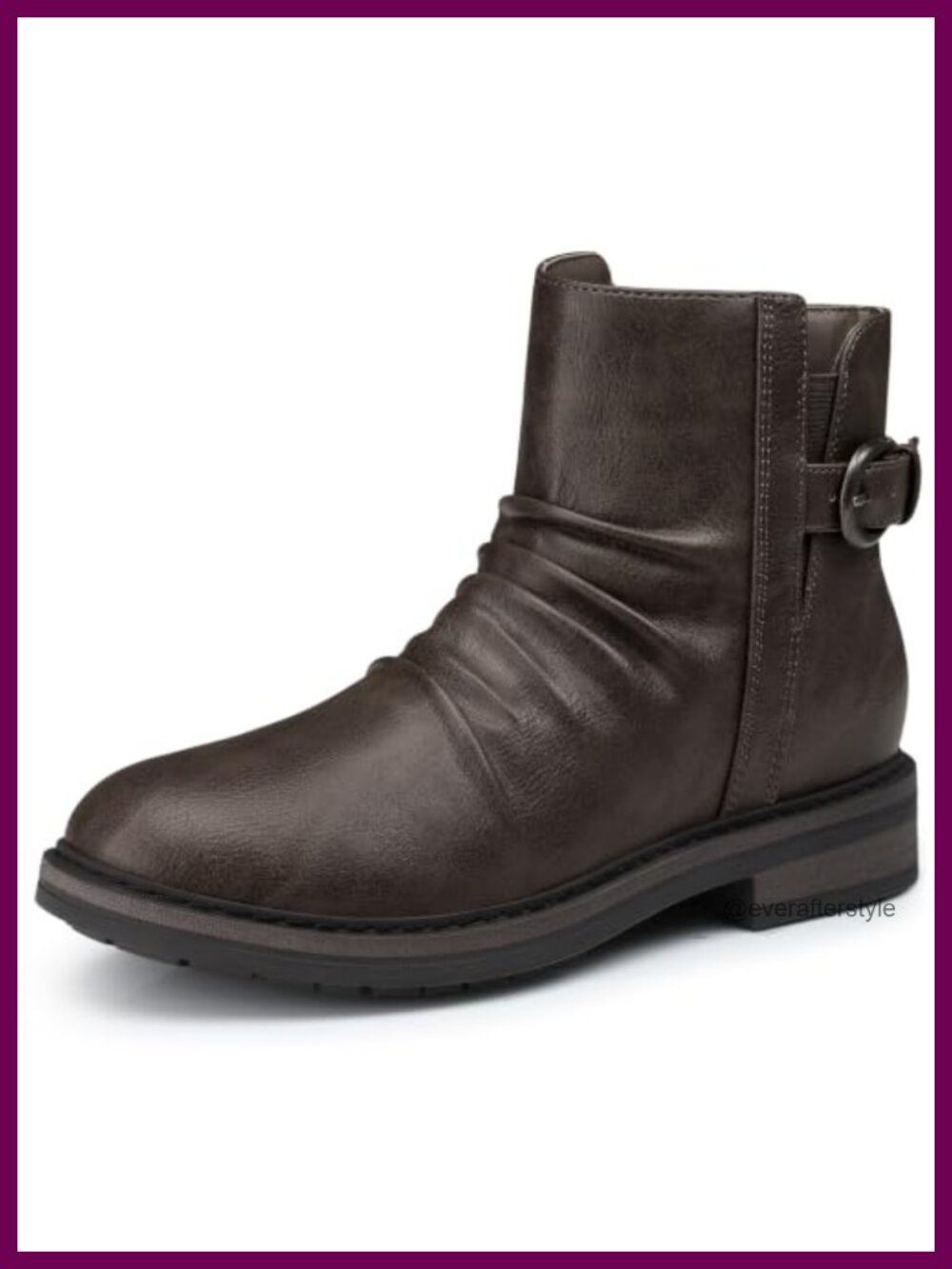 Faux Leather Ankle Boots Women Comfort Memory Foam Flat Fall Work Boot